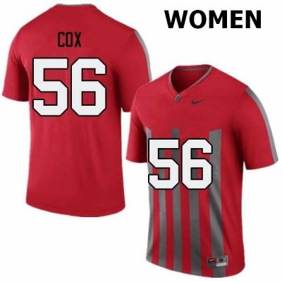 Women's Ohio State Buckeyes #56 Aaron Cox Throwback Nike NCAA College Football Jersey Ventilation RIM7744LJ